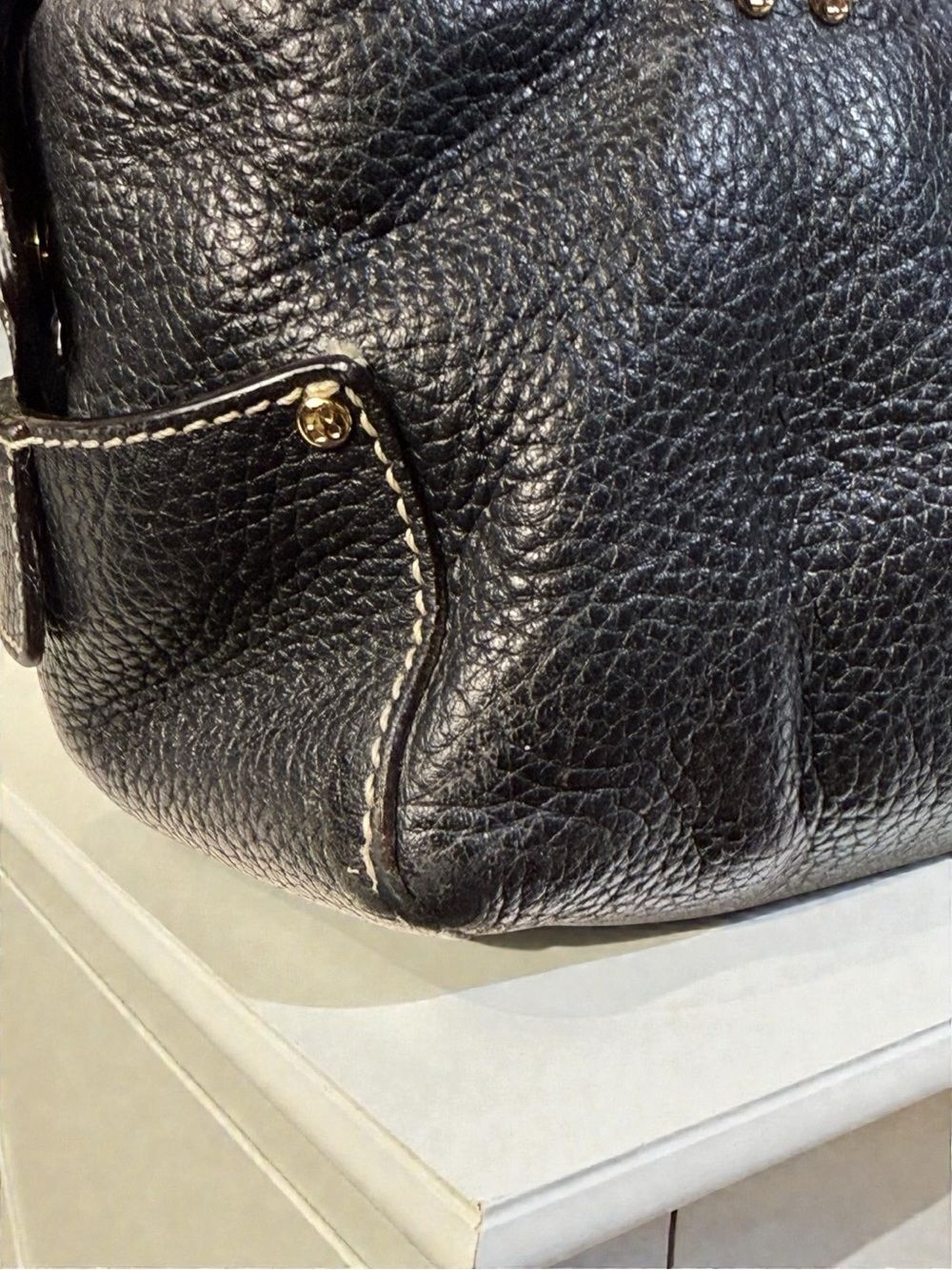 Vintage 🖤♠️ Kate Spade Cami Foster Black Pebbled Leather Barrel Bag Y2k - IYKYK🦄 - Picture 10 of 15